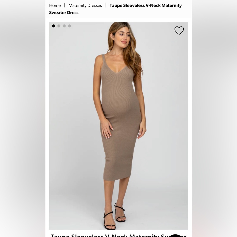 Taupe Beige Sleeveless V-Neck Maternity Small